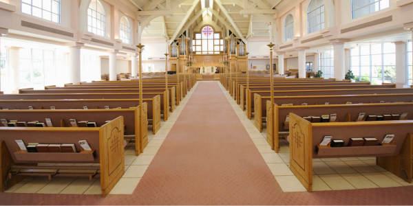 pews needing a Carpet cleaning for churches